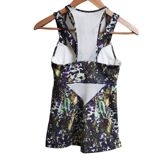 Lululemon Womens Running In The City Tank Top 2 Mesh Polka Dot Floral Lu… - Picture 4 of 9